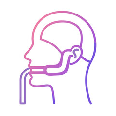Stylized profile of human head with internal connections icon