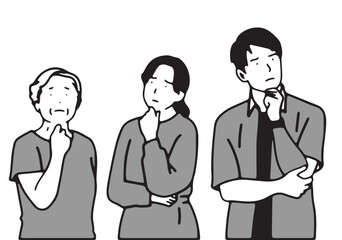 vector illustration of thinking people