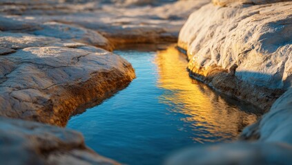 Tranquil pool in rocky crevice