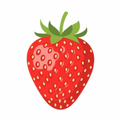 Fresh Strawberry Vector Illustration Isolated on White Background Healthy Food