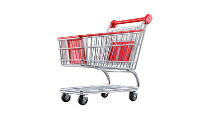 Shopping cart, metal, red