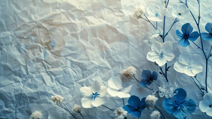 flowers on the blue background