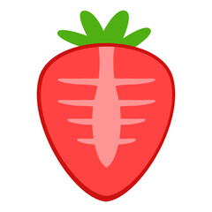 Illustration of a Half Strawberry