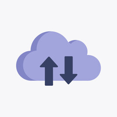 Lavender Cloud Computing Icon Uploading Downloading Data Transfer.