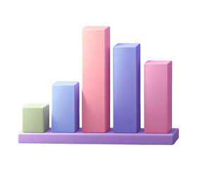 3d minimal bar chart. data analysis. bar graph icon. 3d illustration. 