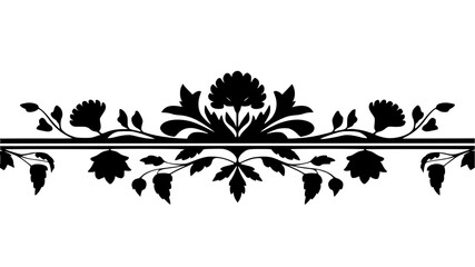 Elegant black floral border design for invitations banners, and decorative accents