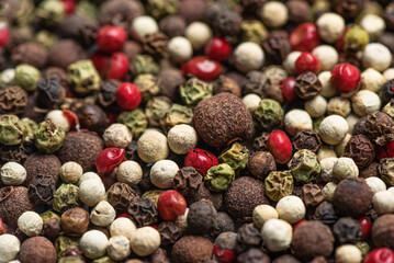 Mixed peppercorns as background