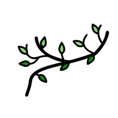 Vector art of green leafy tree branch, a fresh and vibrant design element for springthemed projects and nature illustrations