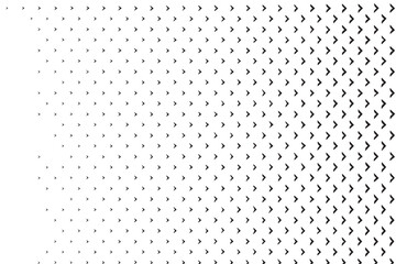 Abstract monochrome geometric pattern with a gradient effect transitioning from dense to sparse repeating arrow shapes creating a dynamic visual texture