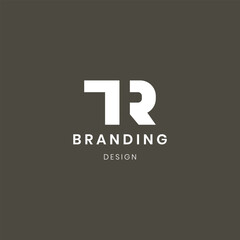 Letter TR creative logo colorful rainbow design