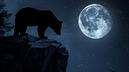 wolf howling at the moon