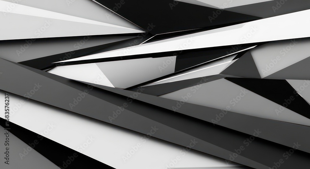 Poster an abstract composition of overlapping geometric shapes in a monochromatic palette creates a modern 
