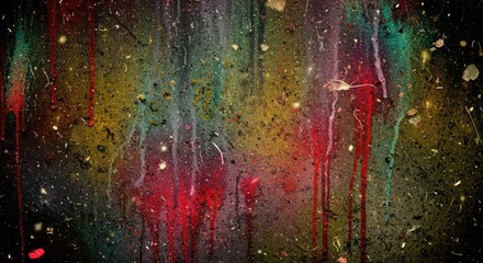 A vibrant abstract artwork showcasing a mesmerizing symphony of colors, where textured splatters and dripping hues coalesce. This artwork evokes creativity, emotion, and artistic flair. 