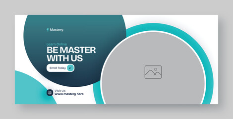 Facebook Cover & Web Banner Template for Online Course Sale and Digital Training