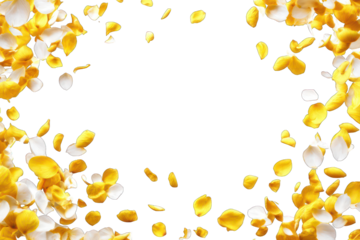 Yellow and white flower petals in a frame