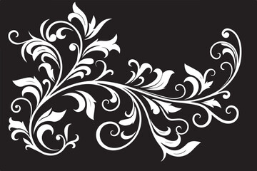 Fototapeta premium Floral Vine Ornaments Leaf Laser Cut Bundle