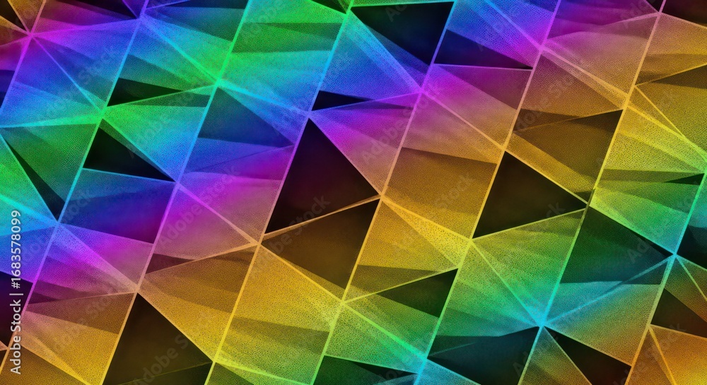Aufkleber a kaleidoscope of geometric shapes forms a mesmerizing pattern. this vibrant and colorful compositio