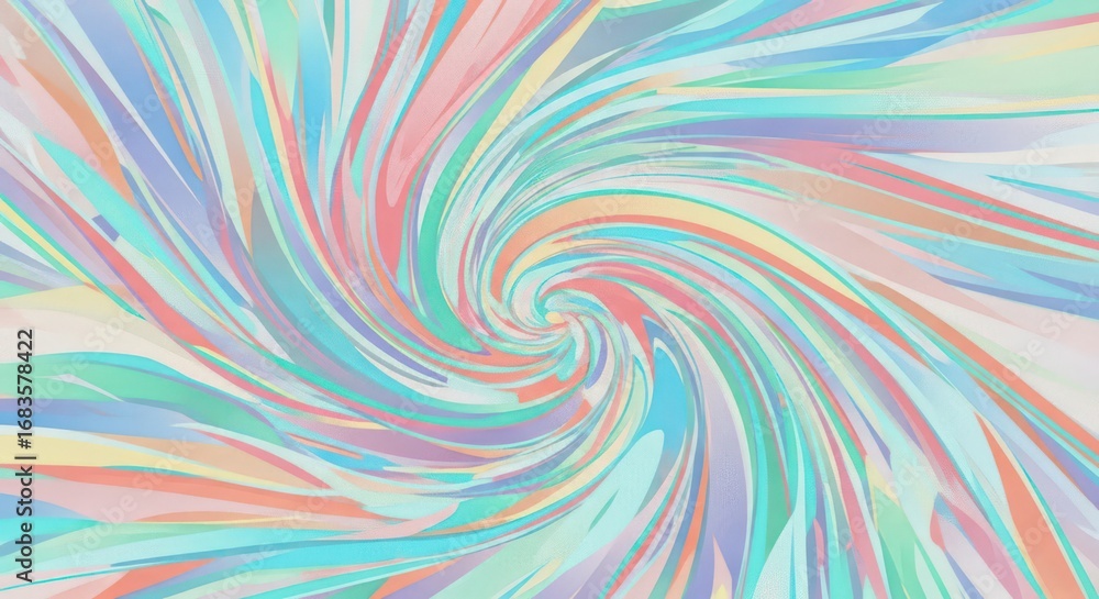 Poster a captivating abstract artwork of swirling rainbow colors, forming a mesmerizing spiral that draws t