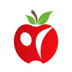  apple design template fruit on white background