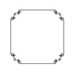 Black  vintage vector frame on a white background.