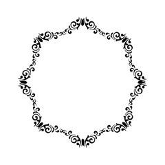 Black  vintage vector frame on a white background.