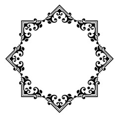 Black  vintage vector frame on a white background.