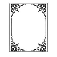 Black  vintage vector frame on a white background.