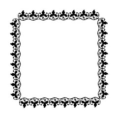 Black  vintage vector frame on a white background.
