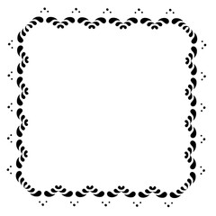 Black  vintage vector frame on a white background.
