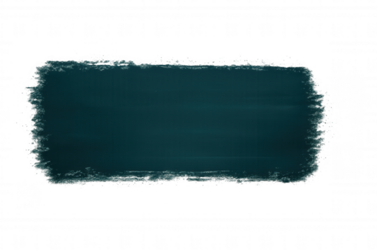 Wide horizontal teal paint brush stroke isolated on transparent background, perfect for adding a touch of color to any design project