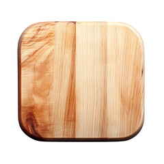  High-Resolution Round Wooden Cutting Board with Natural Grain isolated on transparen background (PNG)