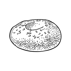 Bagel. Vector black hand drawn vintage engraving illustration for poster, label and menu bakery shop. Isolated on the white background.