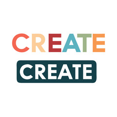 Vector art of colorful and modern design featuring the word create, perfect for creative businesses and design projects