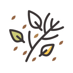 Illustration of a branch with leaves