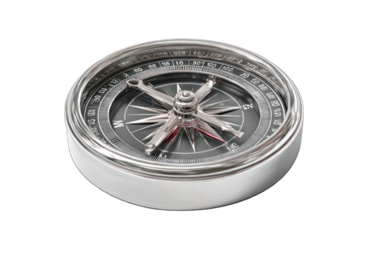 A 3D rendering of a round compass