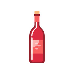 Illustration of a red wine bottle with a cork, , perfect for wine lovers and those who enjoy a good glass of wine