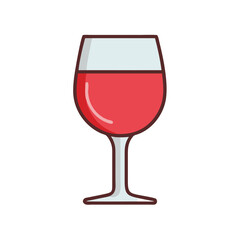 Vector art of a glass of red wine, perfect for a romantic dinner, a celebration, or a relaxing evening at home with a loved one