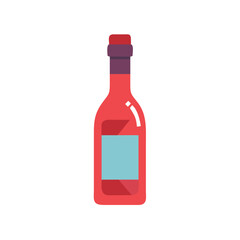 Illustration of a red wine bottle with a purple cork, , perfect for wine lovers and those who enjoy a good glass of wine