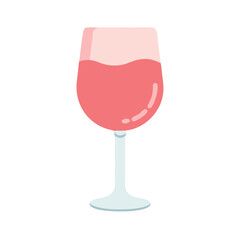 Vector art of elegant glass of pink wine, , perfect for celebrations, romantic dates, or sophisticated social gatherings