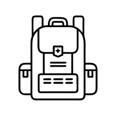 Vector art of minimalist backpack, a versatile companion for outdoor adventures, travel, and everyday use, offering ample storage and comfort