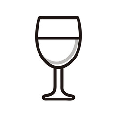 Vector art of wine glass icon with, a simple and elegant design for winerelated themes, perfect for menus, websites, and promotional materials