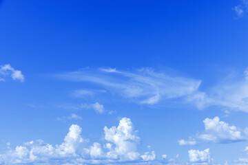 Summer blue sky and cloud with gradient light background