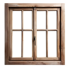 Fototapeta premium Vintage wooden window isolated on transparent background (PNG) 