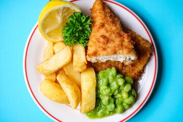 British Favourite Fish And Chips With Mushy Peas