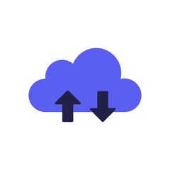Cloud Computing Icon with Upload and Download Arrows Modern Design.