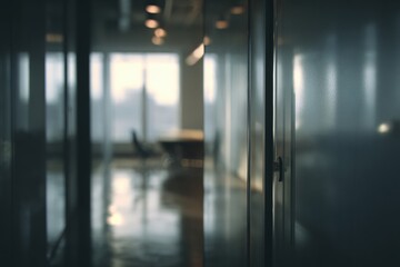 Interior office space view through a doorway