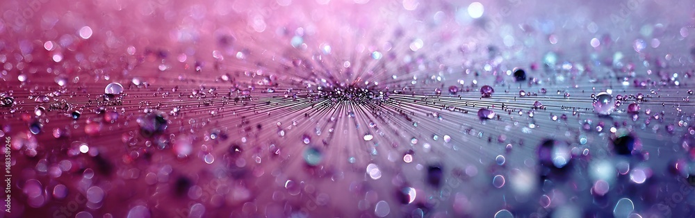 Poster beautiful droplets reflect light in a stunning display of color, creating an enchanting atmosphere i