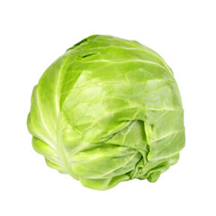 Fresh green cabbage isolated on transparent background