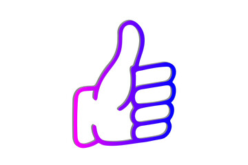 Purple gradient thumbs up icon