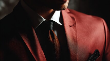 Sophisticated Style: A debonair individual exudes confidence in a meticulously tailored suit, embodying timeless elegance and modern style. The rich textures, impeccable fit.